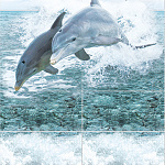 Панель ПВХ Добор 1шт Море дельфины 2700*250*8мм